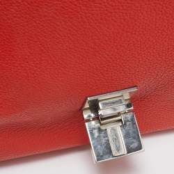 Pre Owned Celine Orange Leather and Suede Medium Trapeze Top Handle Bag