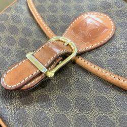 Celine Leather Brown Macadam Shoulder Bag