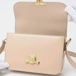 Celine Shiny Calfskin Nude (Beige) Classic Triomphe Bag
