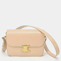 Celine Shiny Calfskin Nude (Beige) Classic Triomphe Bag