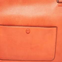 Pre Owned Celine Orange Leather Large Edge Top Handle Bag