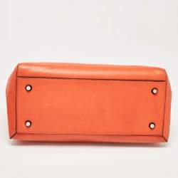 Pre Owned Celine Orange Leather Large Edge Top Handle Bag