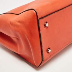 Pre Owned Celine Orange Leather Large Edge Top Handle Bag
