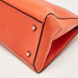 Pre Owned Celine Orange Leather Large Edge Top Handle Bag