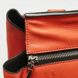 Pre Owned Celine Orange Leather Large Edge Top Handle Bag