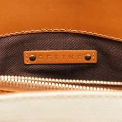 Pre Owned Celine Beige/Off White Canvas and Leather Horse Carriage Tote