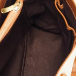 Pre Owned Celine Beige/Off White Canvas and Leather Horse Carriage Tote