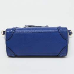 Pre Owned Celine Blue Leather Nano Luggage Tote