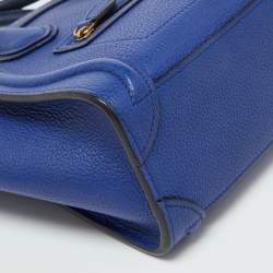 Pre Owned Celine Blue Leather Nano Luggage Tote