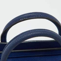 Pre Owned Celine Blue Leather Nano Luggage Tote
