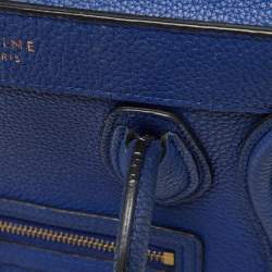 Pre Owned Celine Blue Leather Nano Luggage Tote