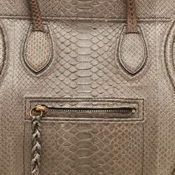 Pre Owned Celine Grey Python Medium Phantom Luggage Tote