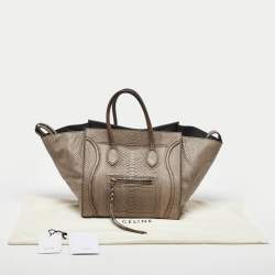 Pre Owned Celine Grey Python Medium Phantom Luggage Tote