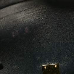 Celine Black Croc Embossed Leather and Suede Medium Trapeze Top Handle Bag