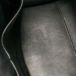 Celine Black Croc Embossed Leather and Suede Medium Trapeze Top Handle Bag