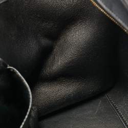Celine Black Croc Embossed Leather and Suede Medium Trapeze Top Handle Bag