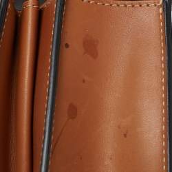 Pre Owned Celine Blue/Brown Denim and Leather Teen Box Flap Bag