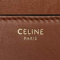 Pre Owned Celine Blue/Brown Denim and Leather Teen Box Flap Bag