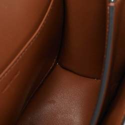 Pre Owned Celine Blue/Brown Denim and Leather Teen Box Flap Bag