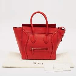 مملوكة مسبقًا Celine Red Leather Mini Luggage Tote