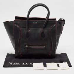 مملوكة مسبقًا Celine Black/Red Leather Mini Luggage Tote
