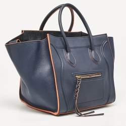 Celine Navy Blue Leather Medium Phantom Luggage Tote