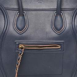 Celine Navy Blue Leather Medium Phantom Luggage Tote