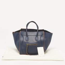 Celine Navy Blue Leather Medium Phantom Luggage Tote