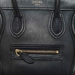 Celine Black Leather Nano Luggage Tote