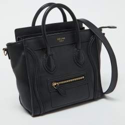 Celine Black Leather Nano Luggage Tote