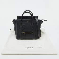 Celine Black Leather Nano Luggage Tote