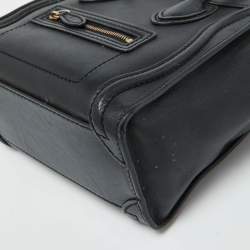 Celine Black Leather Nano Luggage Tote