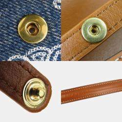 Celine Denim Leather Navy Tan Margot Triomphe Chain Wallet bag