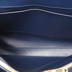 Celine Dark Blue Leather Large Classique 16 Top Handle Bag