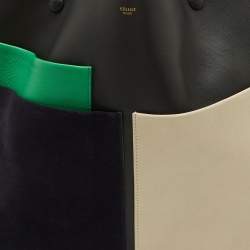Pre Owned Celine Tricolor Leather and Suede Geometrical Bag