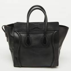 Celine Black Leather Mini Luggage Tote