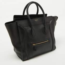 Celine Black Leather Mini Luggage Tote