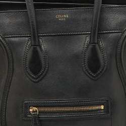 Celine Black Leather Mini Luggage Tote