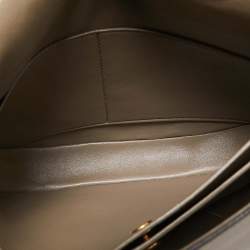 Pre Owned Celine Taupe Grey Leather Medium Trotteur Shoulder Bag