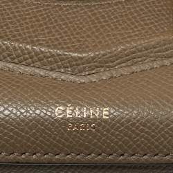 Pre Owned Celine Taupe Grey Leather Medium Trotteur Shoulder Bag