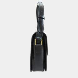 Celine Black Calfskin Leather Triomphe Shoulder Bag
