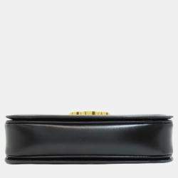 Celine Black Calfskin Leather Triomphe Shoulder Bag
