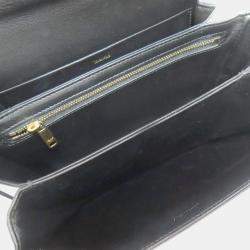 Celine Black Calfskin Leather Triomphe Shoulder Bag