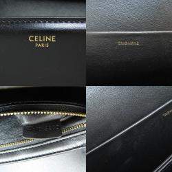 Celine Black Calfskin Leather Triomphe Shoulder Bag