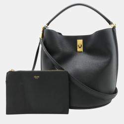 Celine Black Leather Bucket Bag
