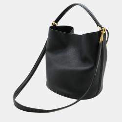 Celine Black Leather Bucket Bag