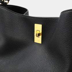 Celine Black Leather Bucket Bag
