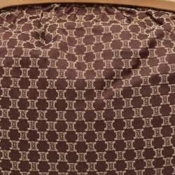 Celine Dark Brown/Tan Macadam Fabric Frame Clutch