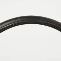 Pre Owned Celine Black Croc Embossed Leather and Suede Medium Trapeze Top Handle Bag