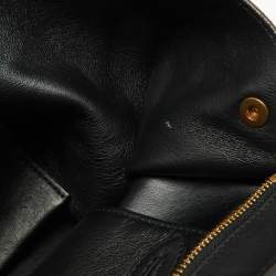 Pre Owned Celine Black Croc Embossed Leather and Suede Medium Trapeze Top Handle Bag